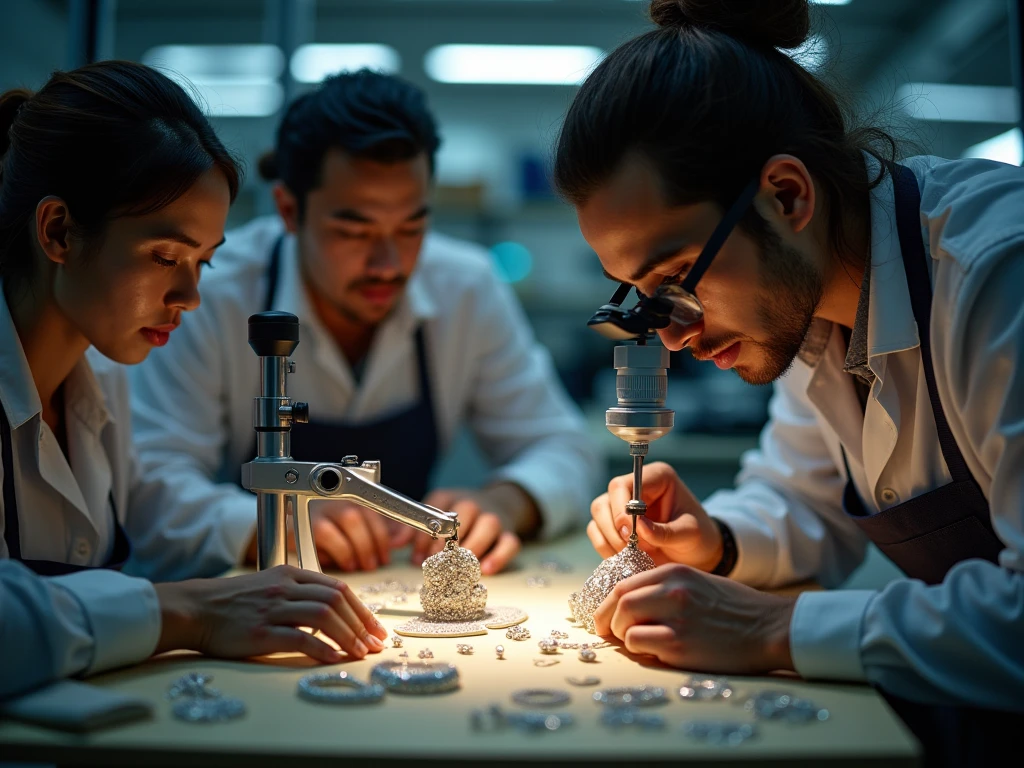 Quality inspection of jewelry pieces under magnification
