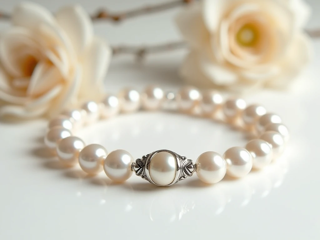 Elegant pearl bracelet with sterling silver clasp