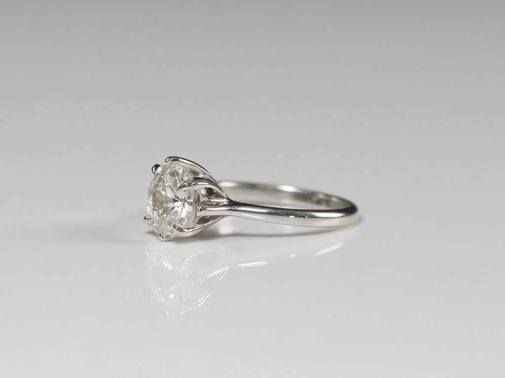 Brilliant diamond solitaire ring in platinum setting